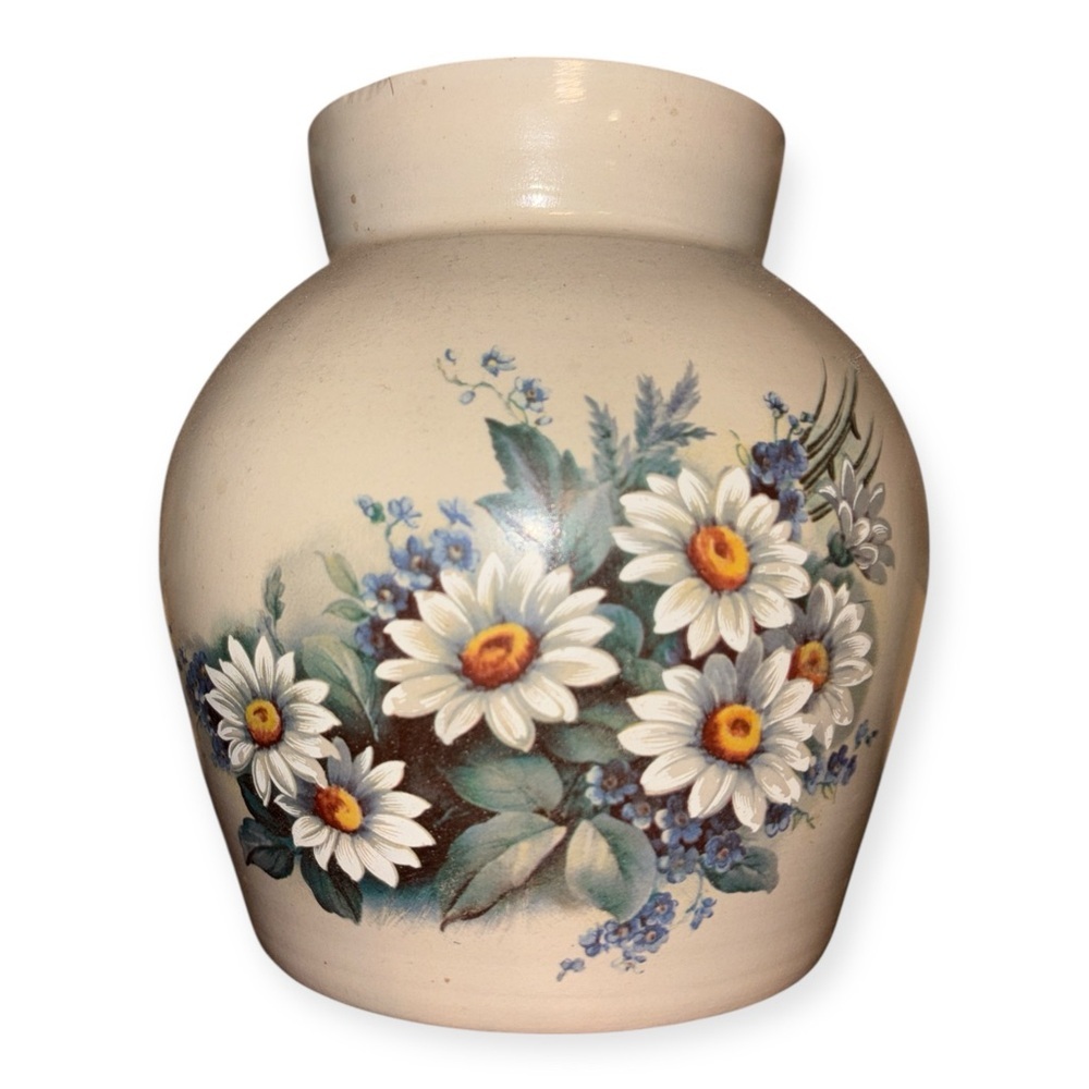 Floral Ceramic Vase with Daisies